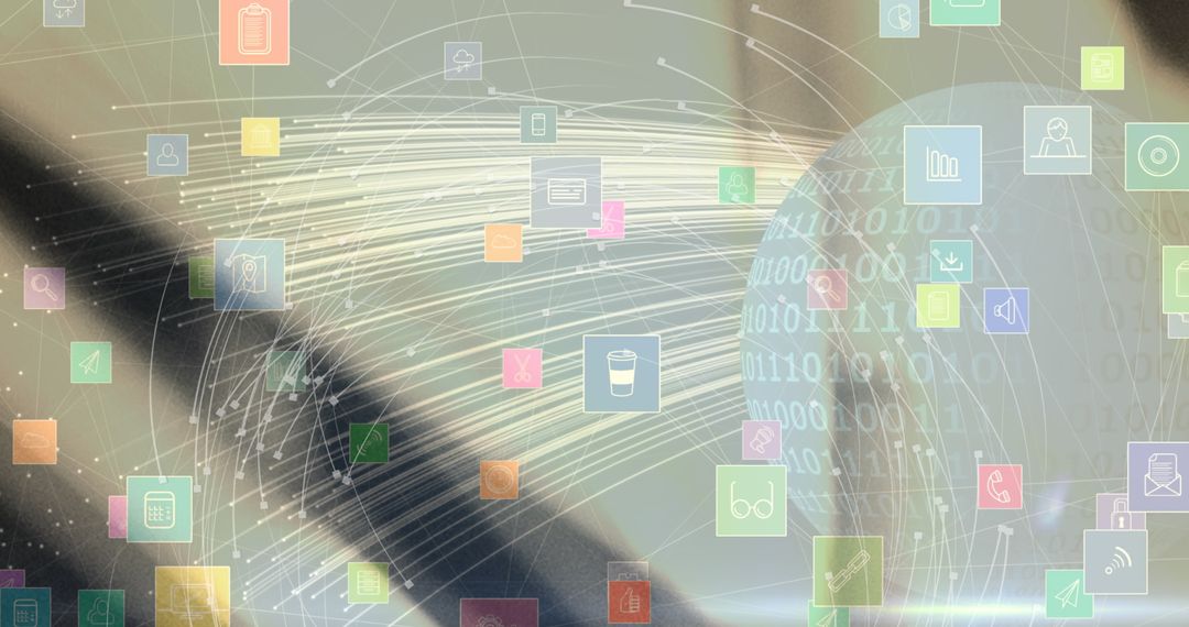 Digital Globe with Connective Technology Network Icons