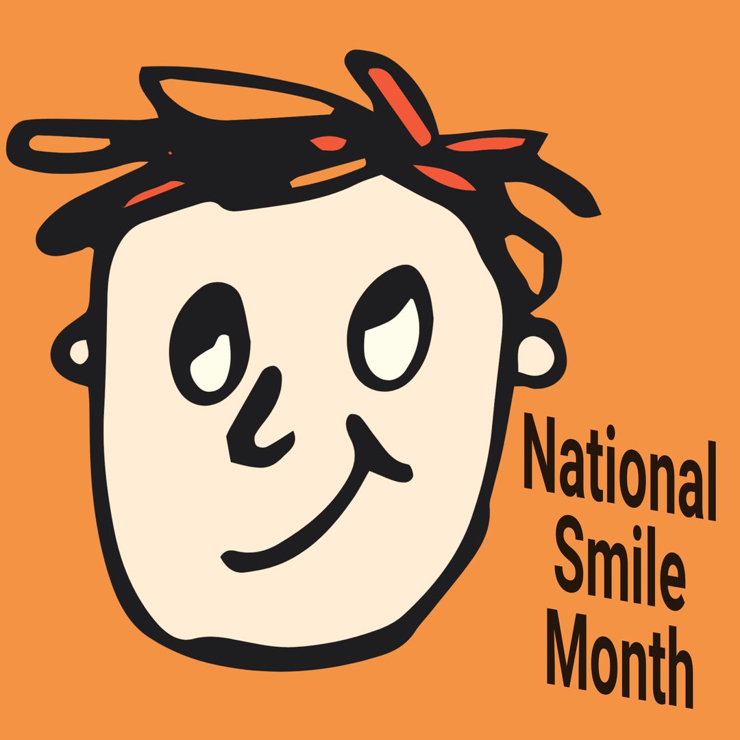 National Smile Month Celebration Poster on Orange