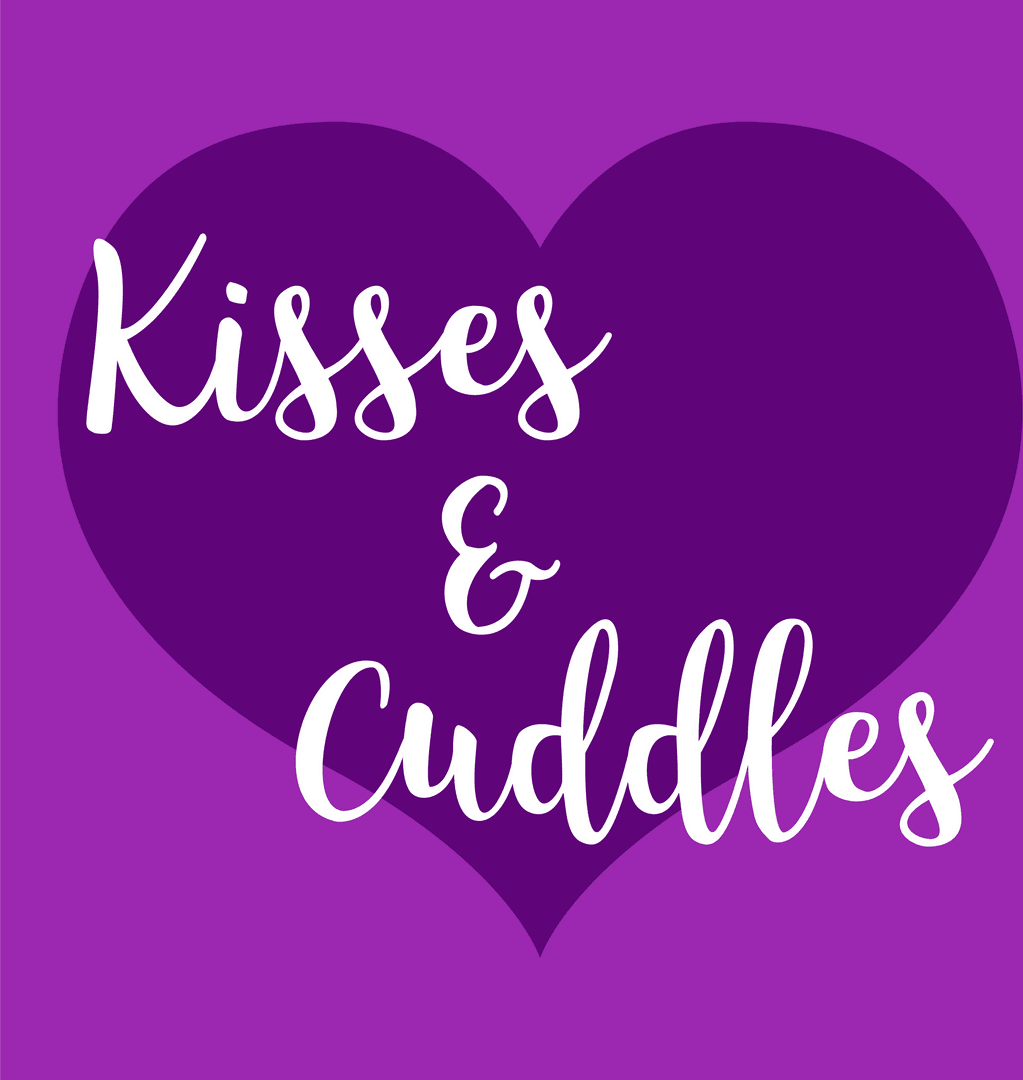 Purple Valentine Heart with White Romantic Inscriptions Transparent Design