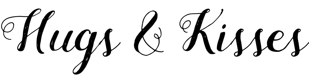 Digital Hugs and Kisses Text with Transparent Background