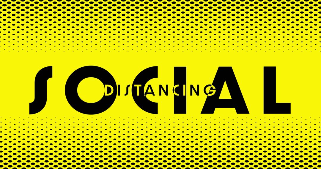 Social Distancing Concept in Bold Typography on Yellow Background