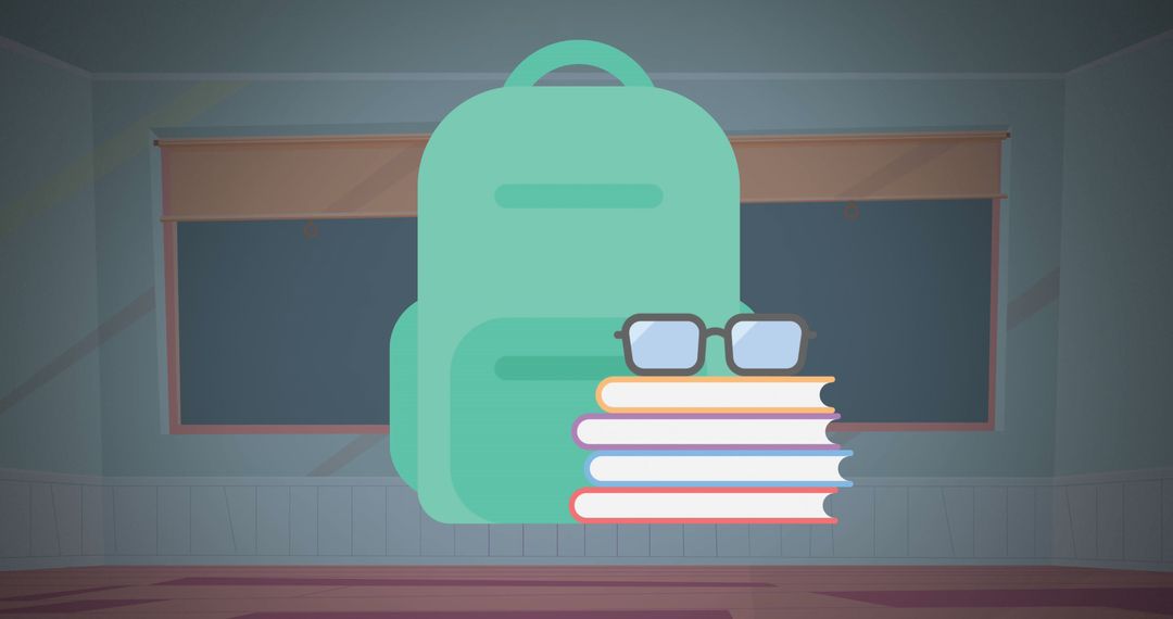 Educational Concepts with Books and School Backpack