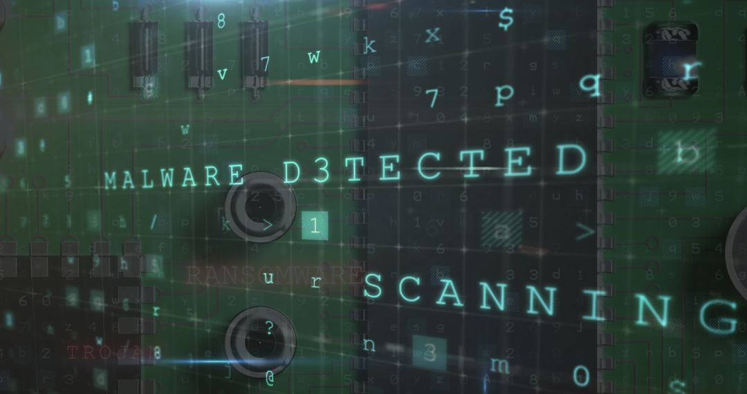 Digital interface highlighting malware detection concept