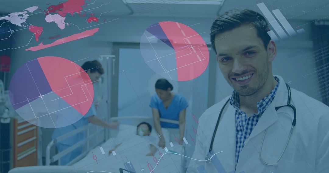 Doctors Analyzing Data in High-Tech Hospital Environment