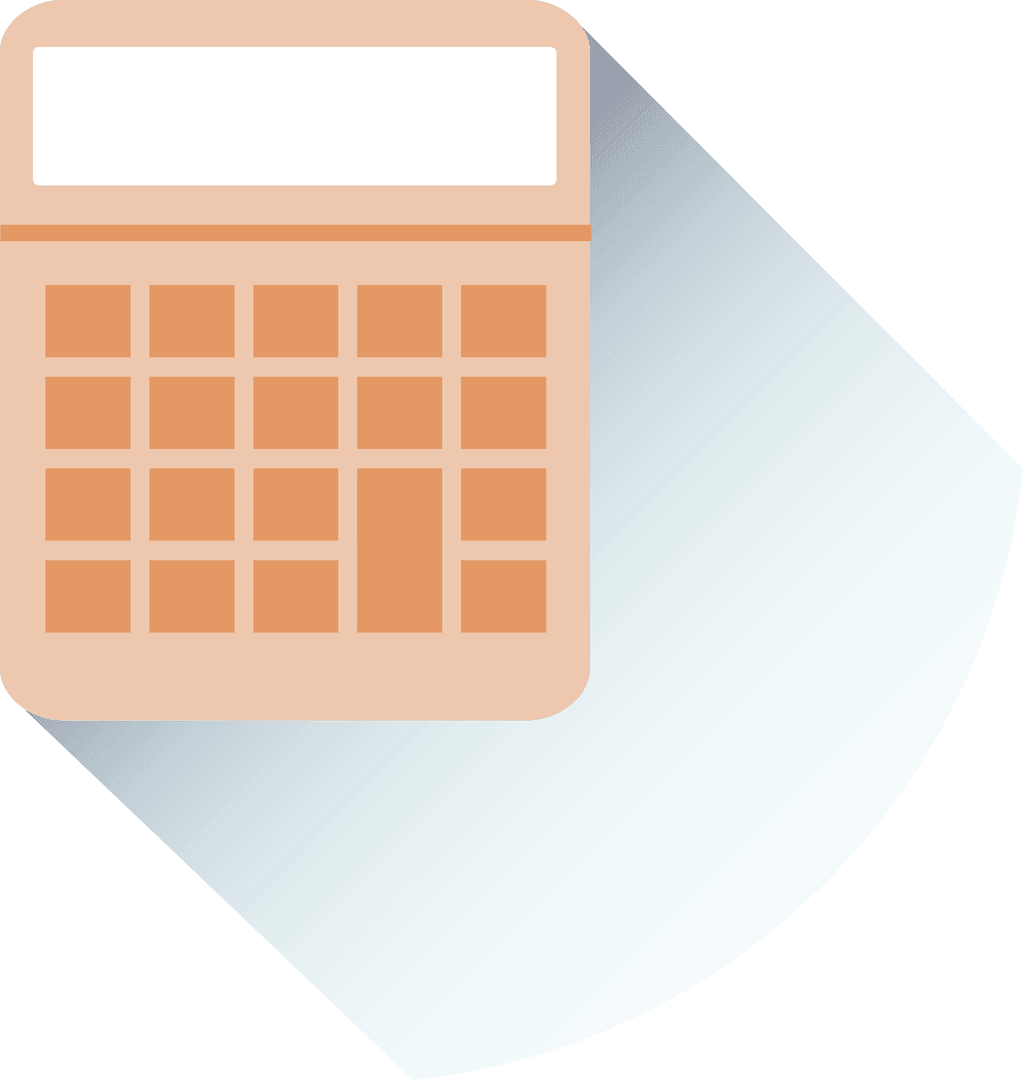 Minimalist Pink Calculator on Transparent Background