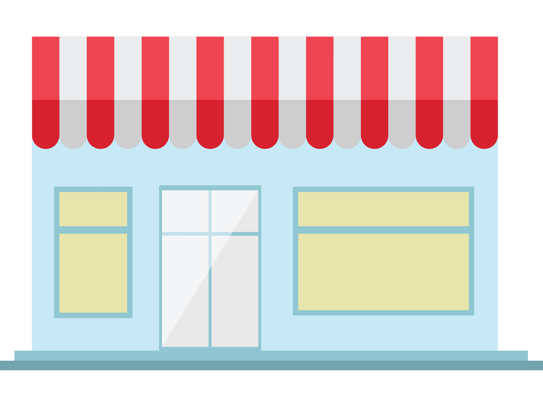 Illustration of Shop Building on Transparent Background