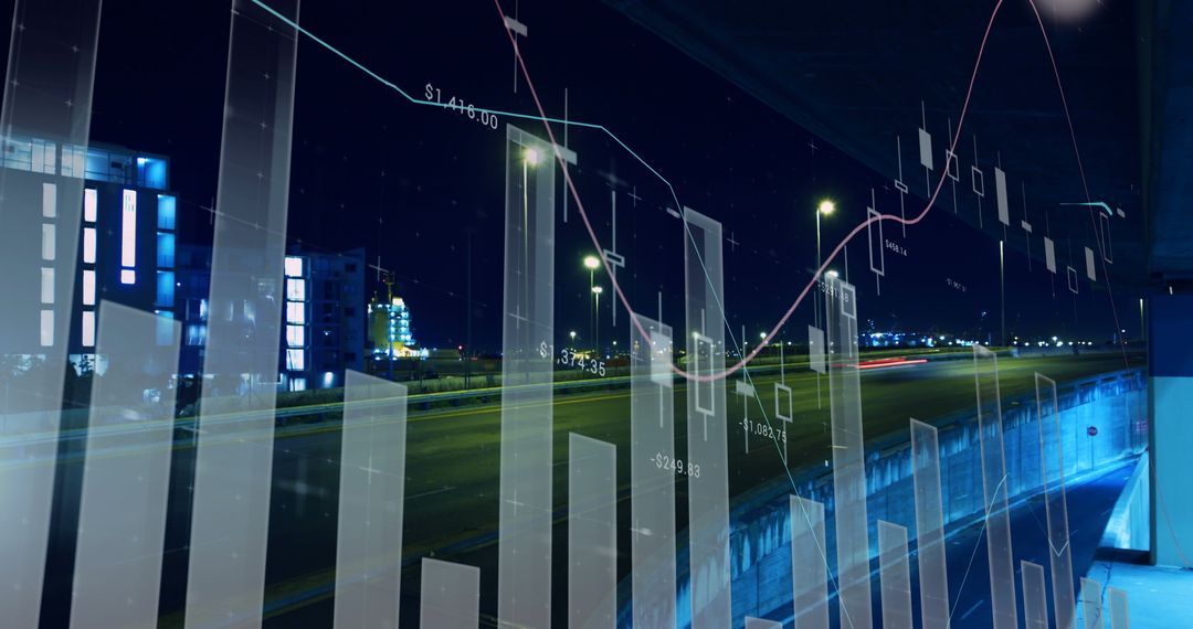 Digital Data Overlay on Cityscape Concept