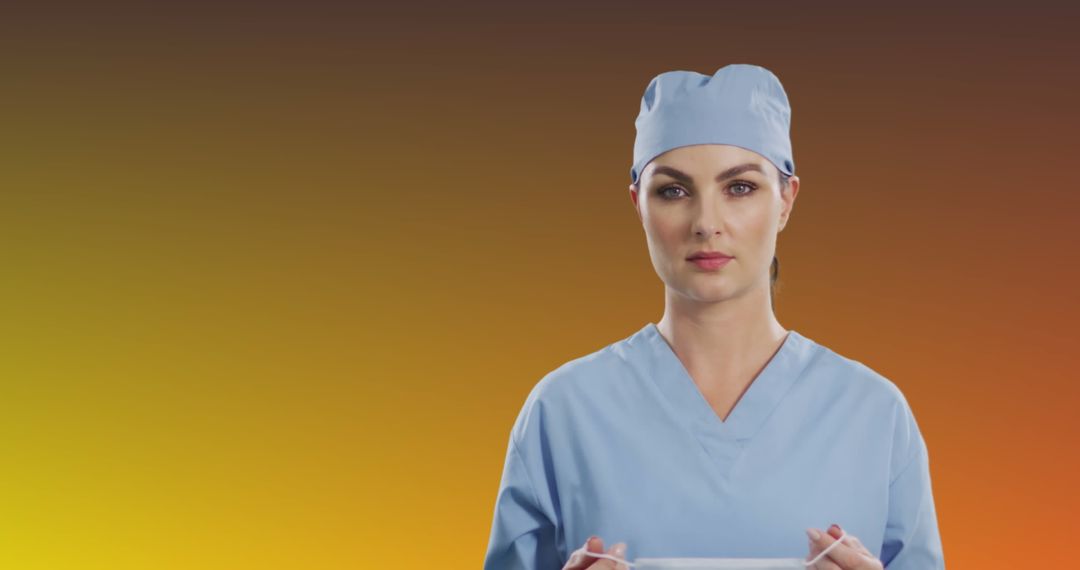 Healthcare Professional Holding Clipboard with Serious Expression