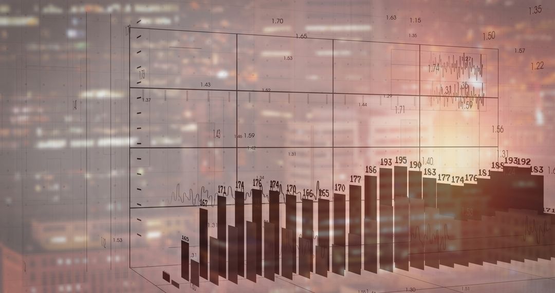 Financial Data Analysis with Futuristic City Background