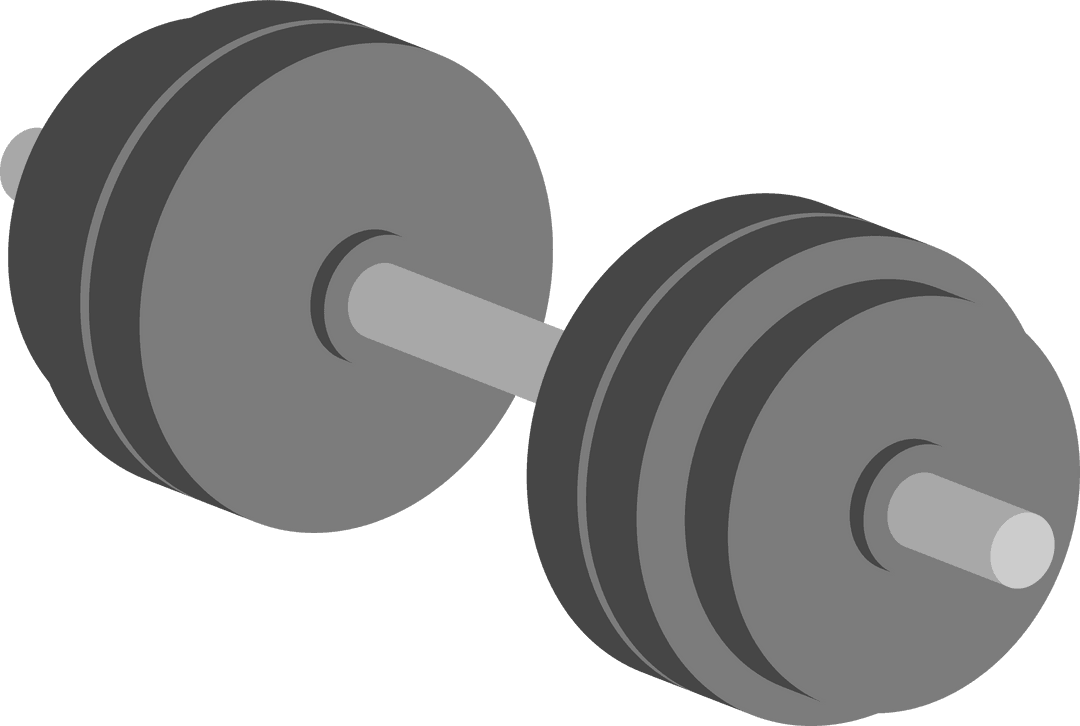 Flat Vector Style Barbell Weight on Transparent Layer