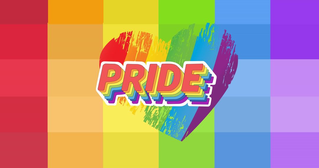 Vibrant Pride Heart with Rainbow Gradient