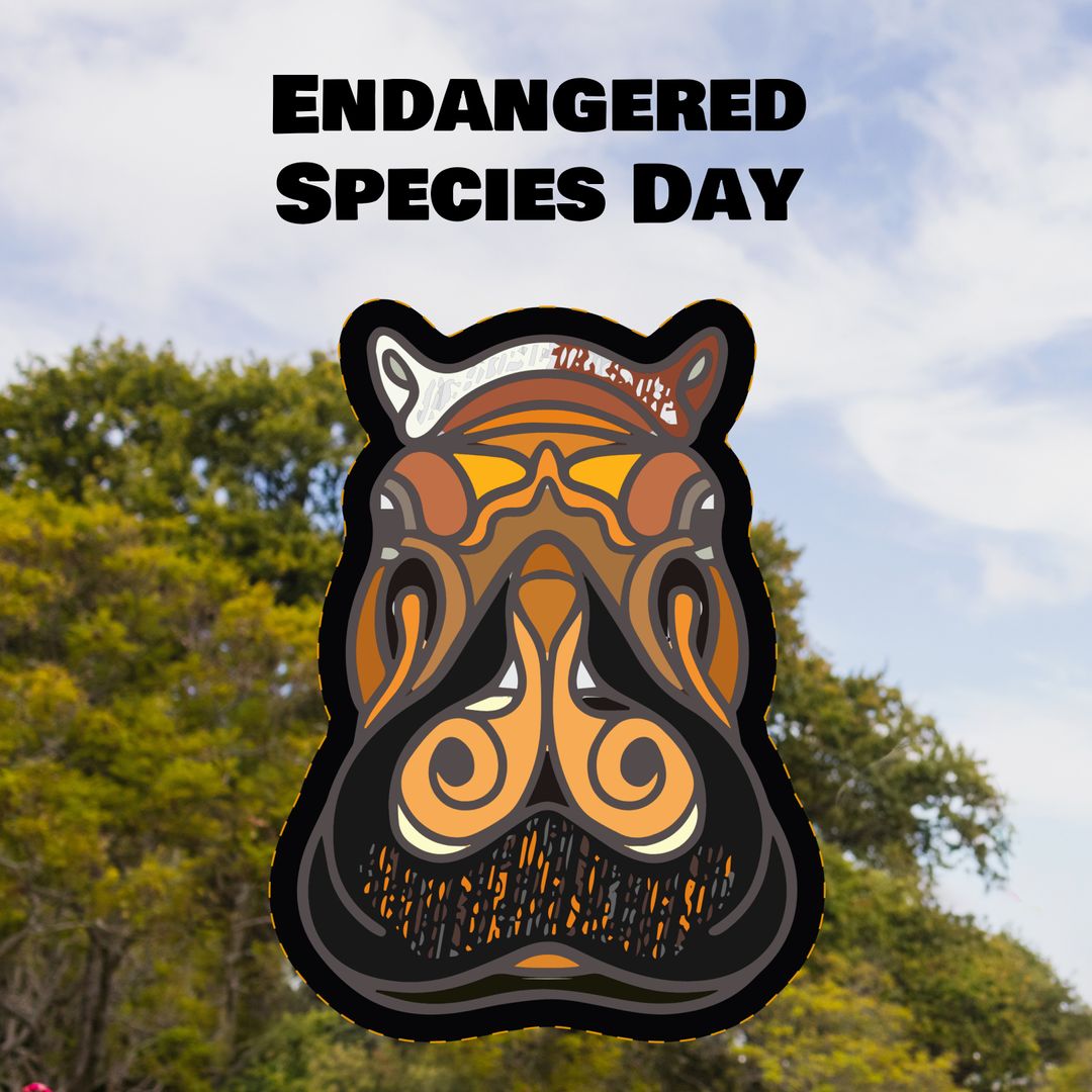 Endangered Species Day Hippopotamus Art in Nature - Download Free Stock Templates Pikwizard.com