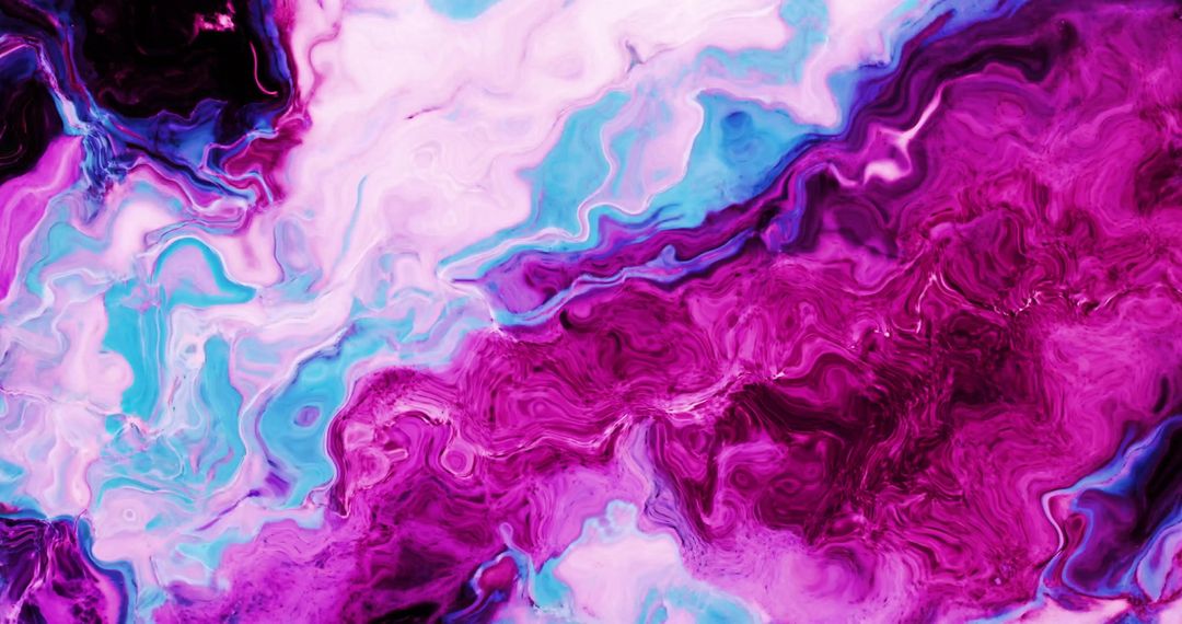 Vibrant Abstract Fluid Art in Purple and Teal Hues