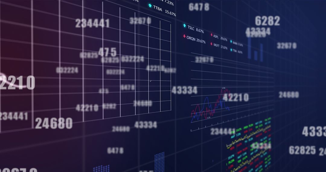 Digital Finance Interface with Dynamic Trading Data Displays