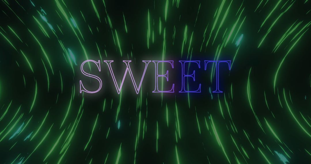 Neon Sweet Text on Futuristic Digital Background