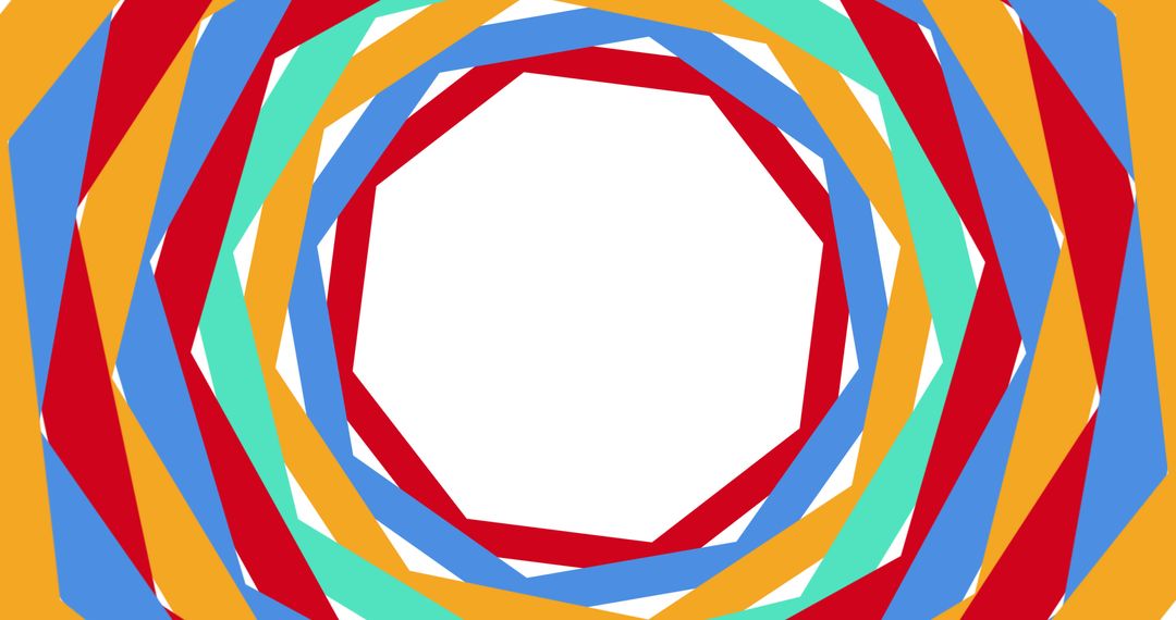 Vibrant Overlapping Octagons with Central Copy Space