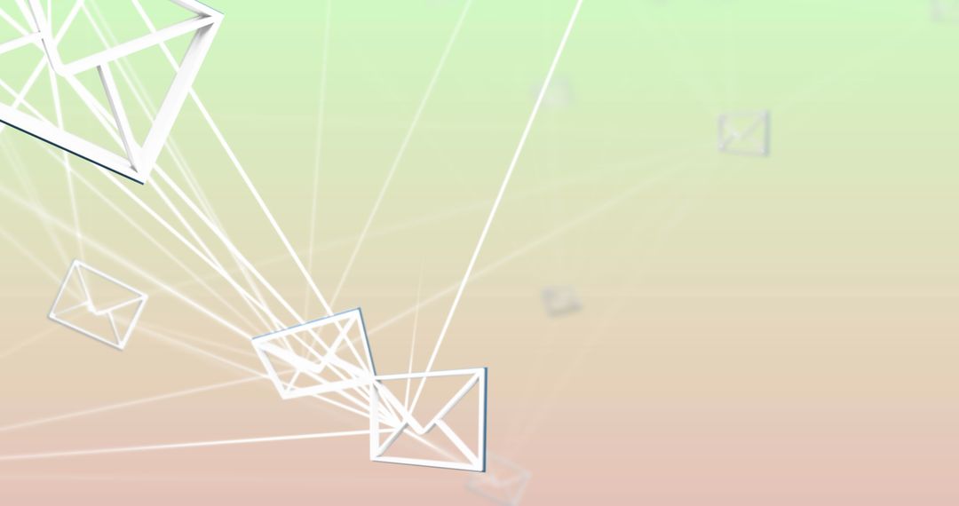 Digital Network Abstract with Floating Email Icons