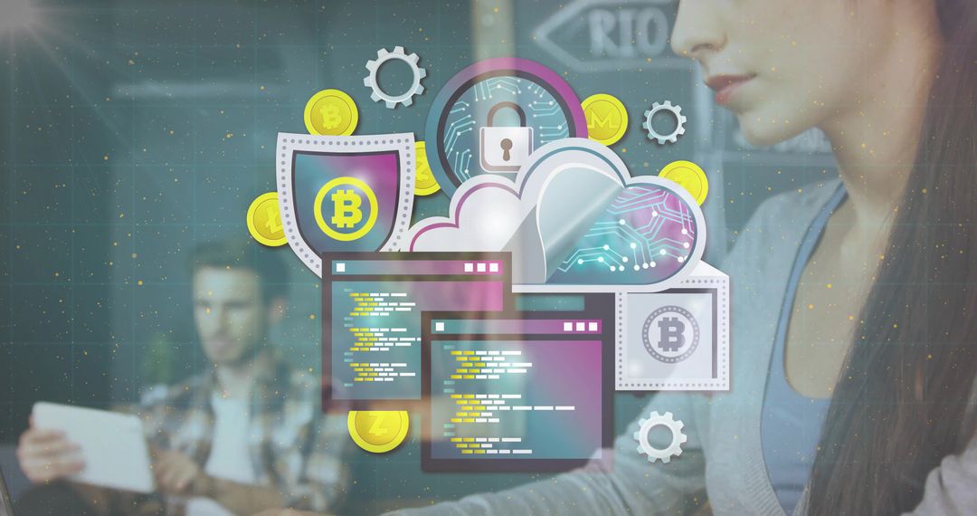 Blockchain Collaboration with Tech Professionals in Modern Office