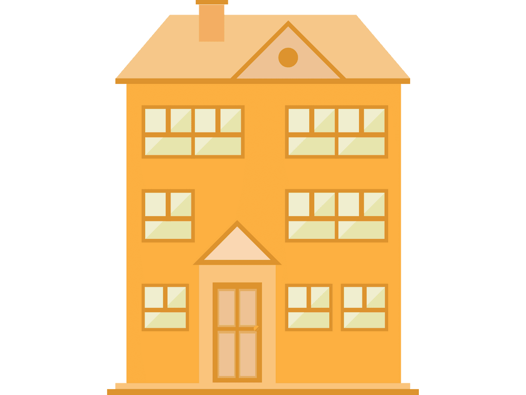 Yellow Building Elevation on Transparent Background for Design Projects - Download Free Stock Images Pikwizard.com