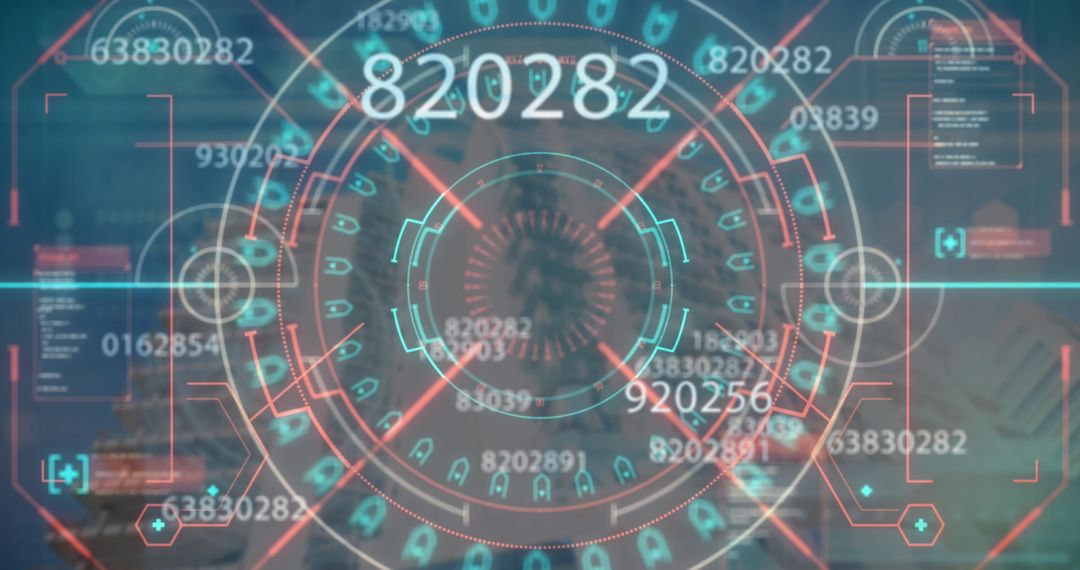 Futuristic Digital Interface with Data and Codes