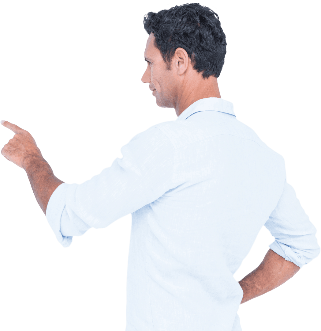 Professional Man Pointing Transparent Concept Visualization