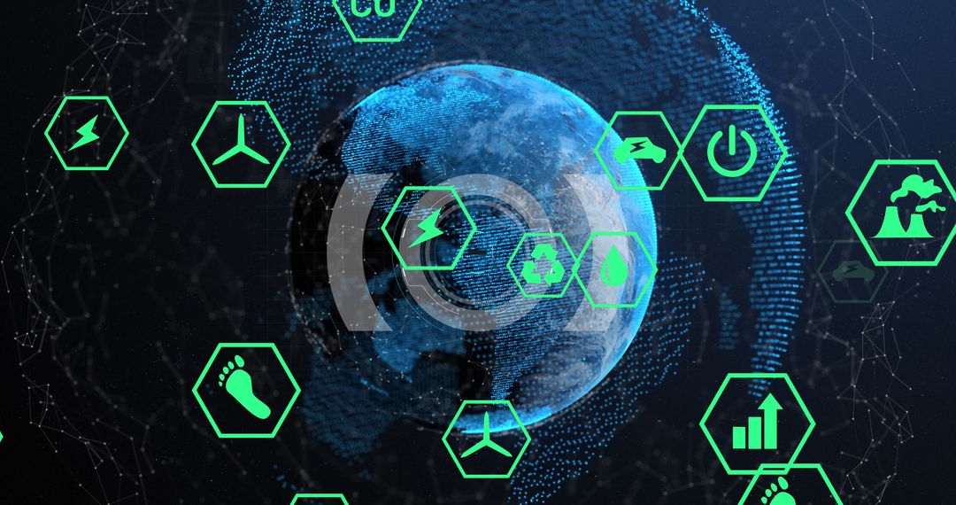 Global Ecology Icons Highlight Sustainable Energy and Climate Solutions