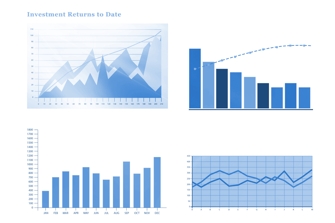 Transparent Background Blue Chart Diagrams Vector for Business
