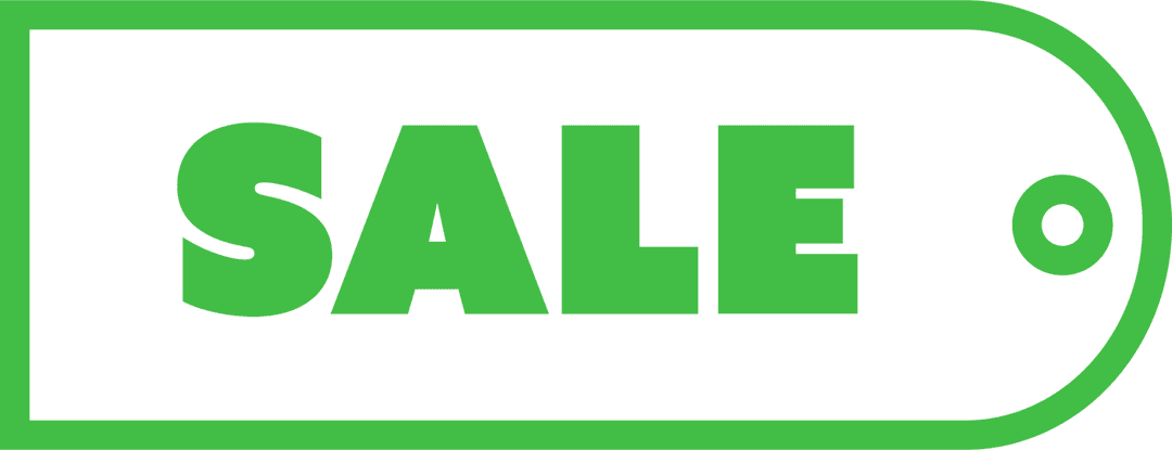 Green Sale Tag on Transparent Background for Shopping Promotions