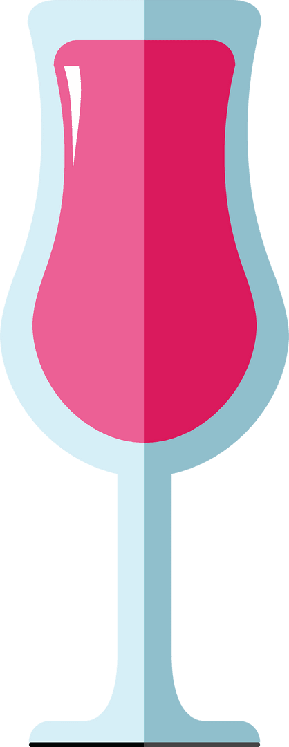 Transparent Illustration of Wine Glass with Red Wine