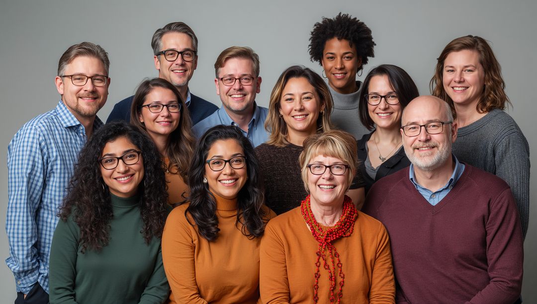 Diverse Professional Team Posing with Confidence in Studio