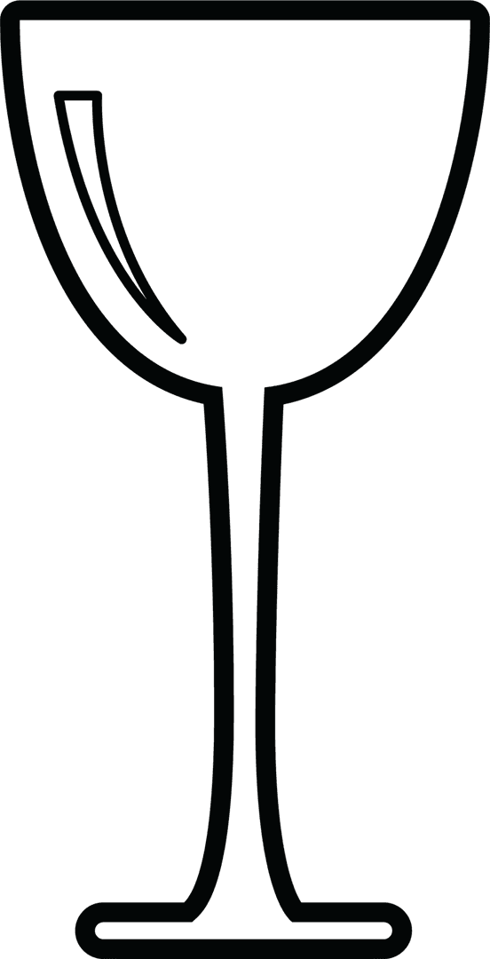 Transparent Wine Glass Outline for Drink Illustrations