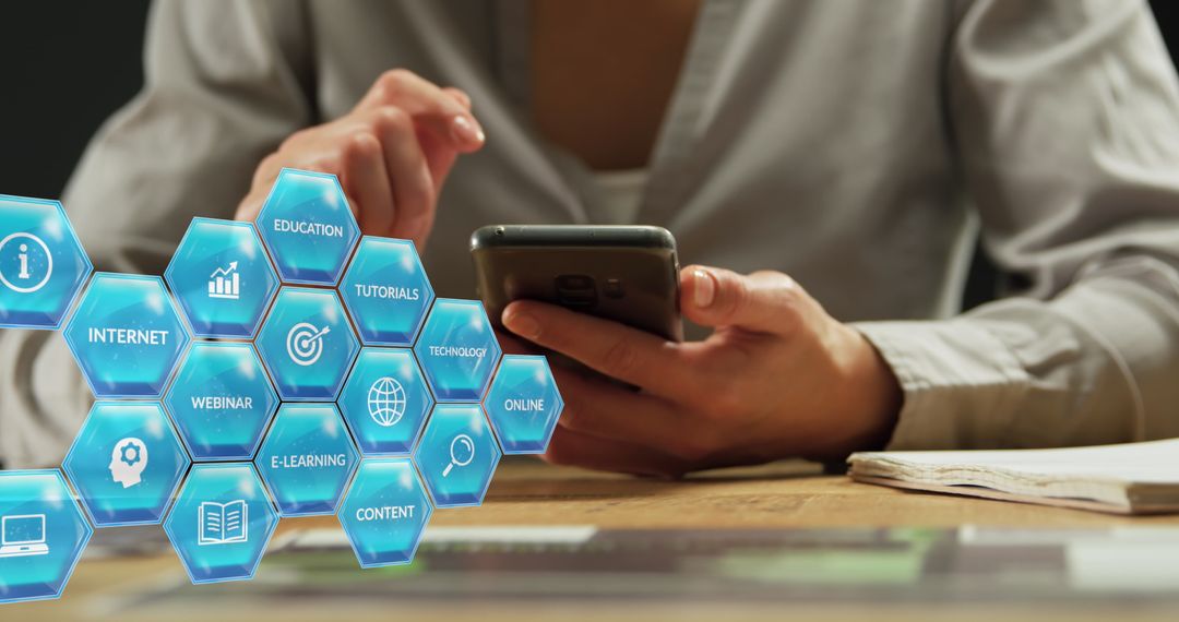 Businesswoman Engaging with Digital Learning Technology