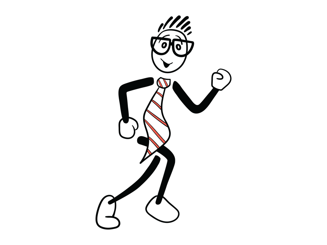 Cheerful Business Character with Tie on Transparent Background - Download Free Stock Images Pikwizard.com