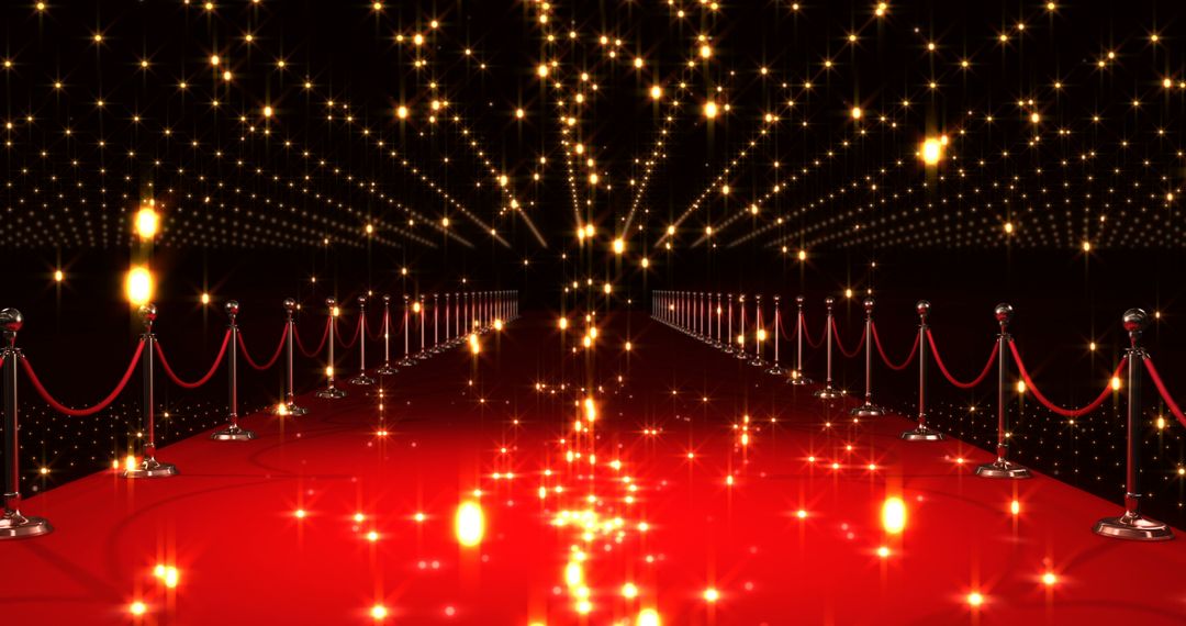 Elegant Red Carpet Walkway with Golden Confetti Backdrop - Free Images, Stock Photos and Pictures on Pikwizard.com