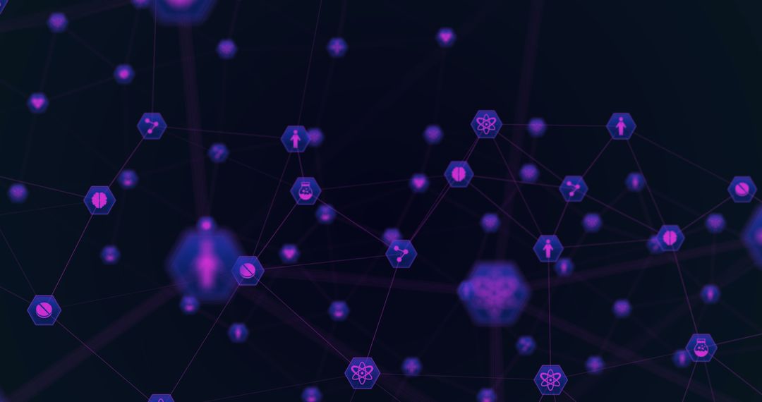 Abstract Digital Network with Connection Icons