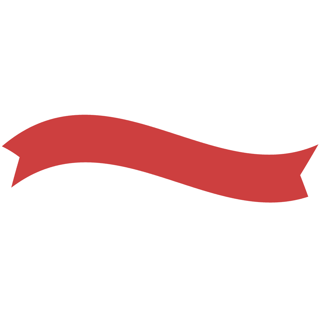 Red Banner Badge with Copy Space on Transparent Background