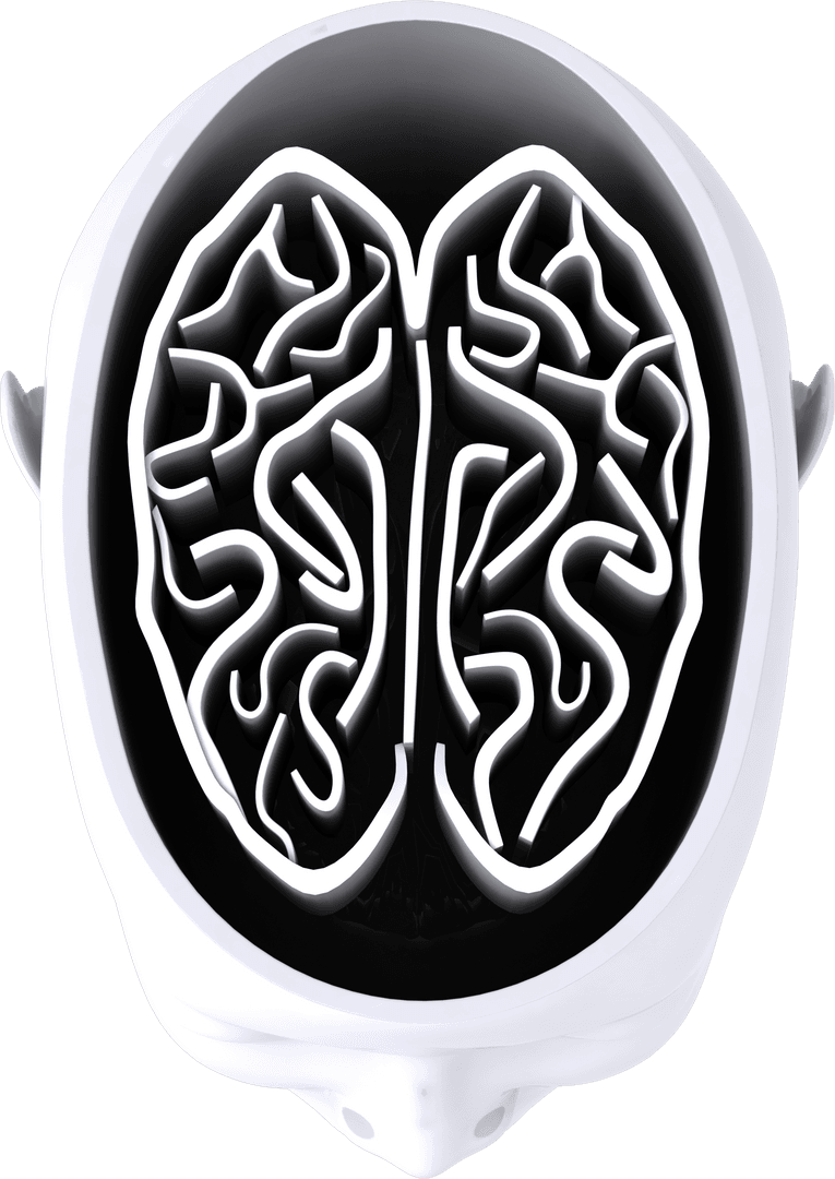 Transparent Model Human Head with Brain Maze Concept
