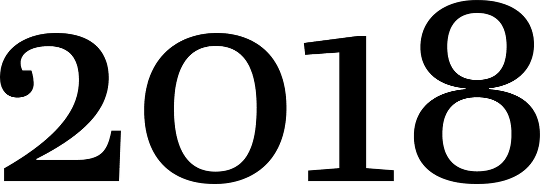 Simple Transparent 2018 New Year Banner Black Silhouette