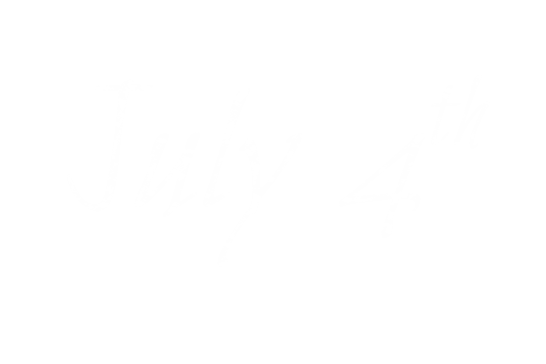 July 4th Text Illustration on Transparent Background