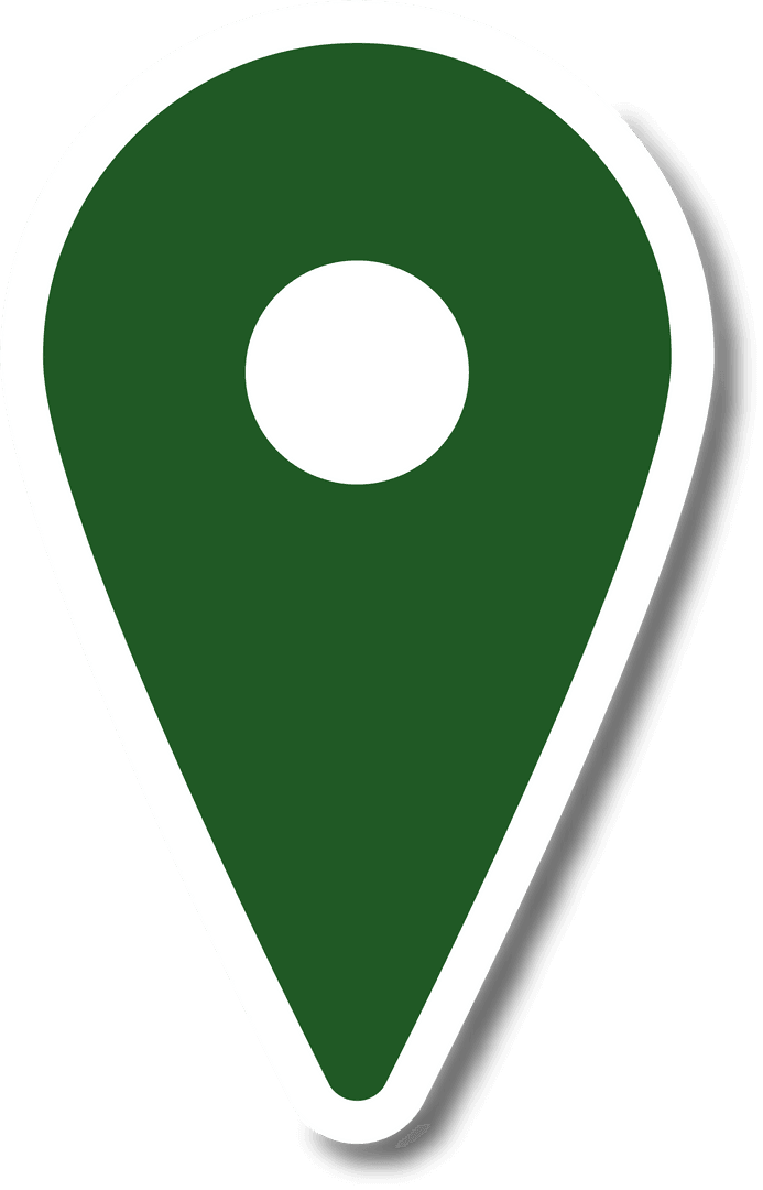 Large Green Map Pin with Transparent Background