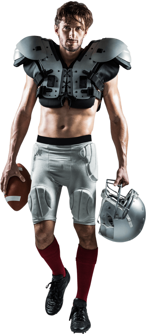 Transparent Portrait of Rugby Player with Gear