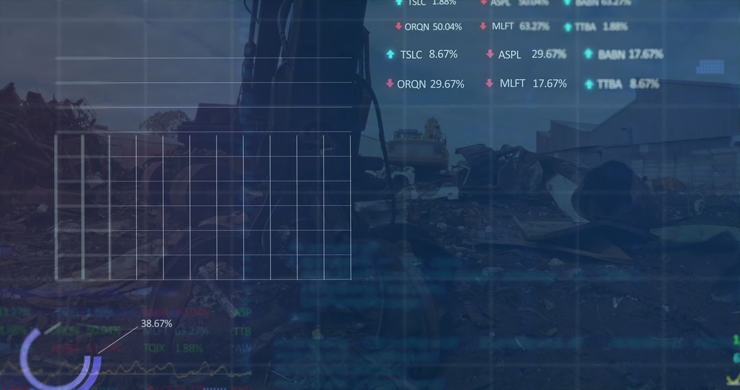 Financial Data Overlay on Landfill With Industrial Context