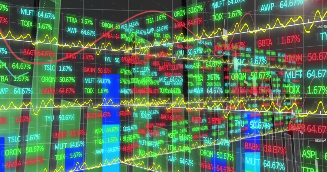 Global Stock Market Graphs with Virtual Data Overlays