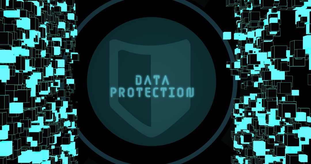 Data Protection and Networks in Digital Interface Background