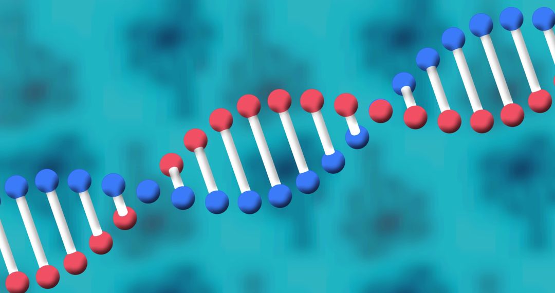 3D DNA Strand on Blue Background for Science Themes