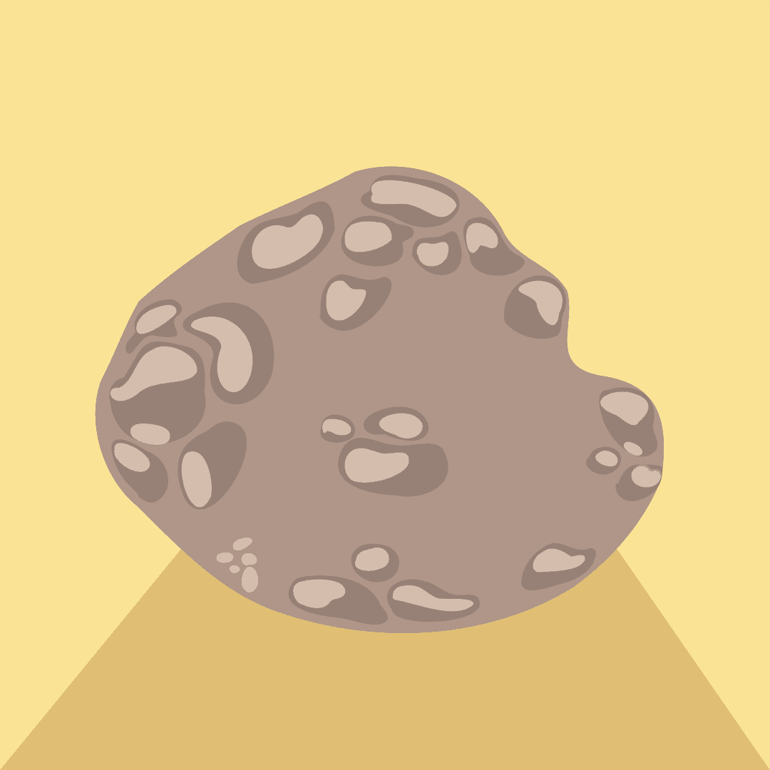 Transparent Vector Potato Tuber Casting Soft Shadow on Plane