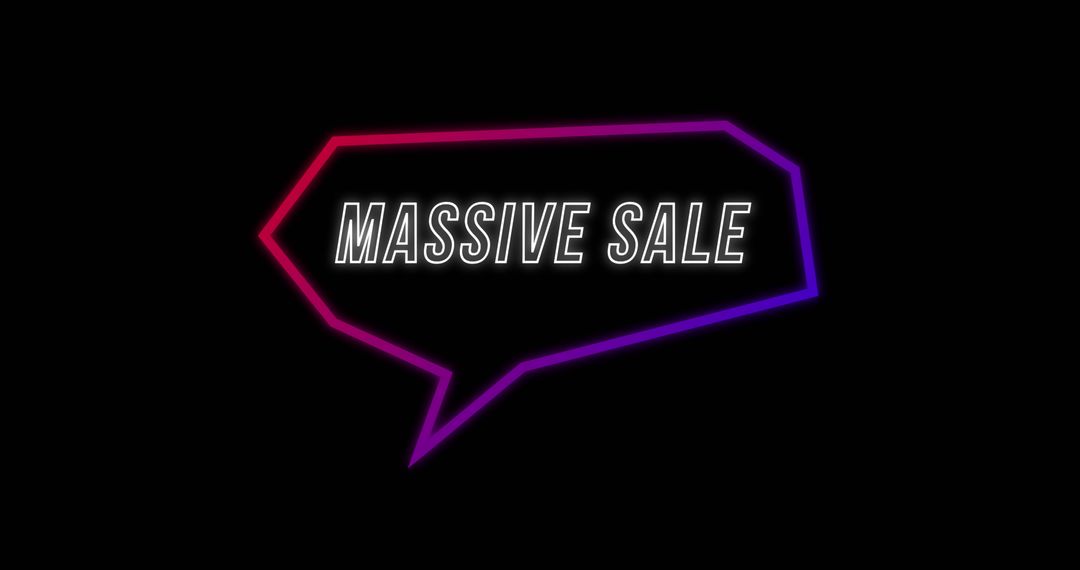 Massive Sale Eighties Style Neon Communication Bubble - Free Images, Stock Photos and Pictures on Pikwizard.com