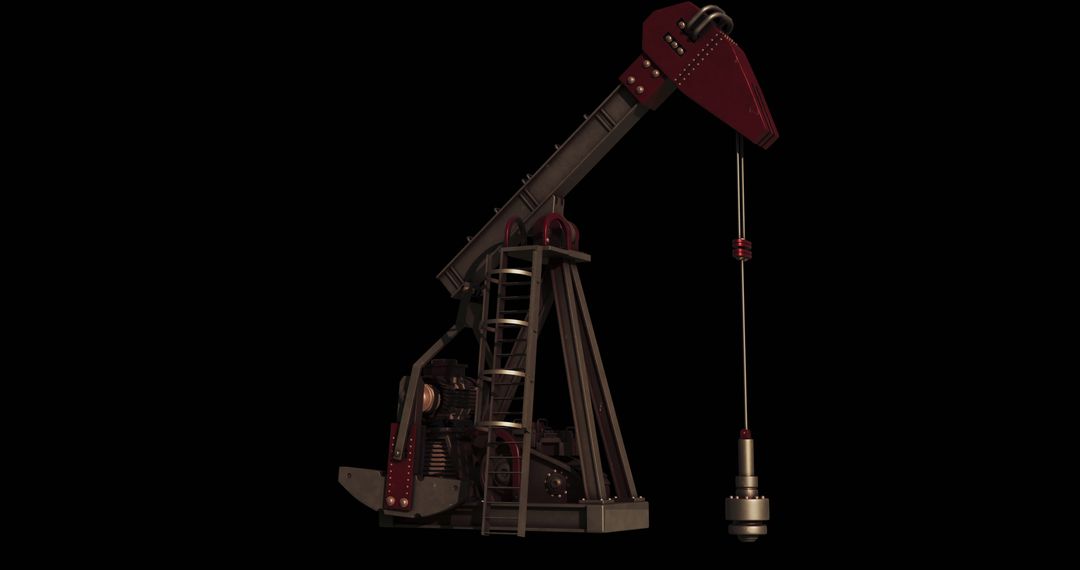 Oil Pump Jack Isolated on Black Background - Free Images, Stock Photos and Pictures on Pikwizard.com