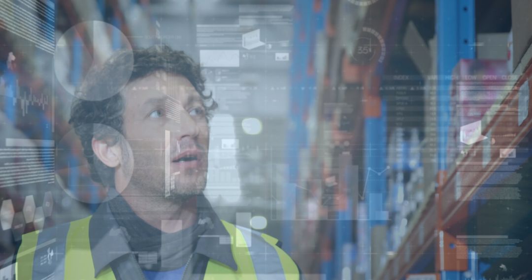 Warehouse Worker Analyzing Digital Data Preset