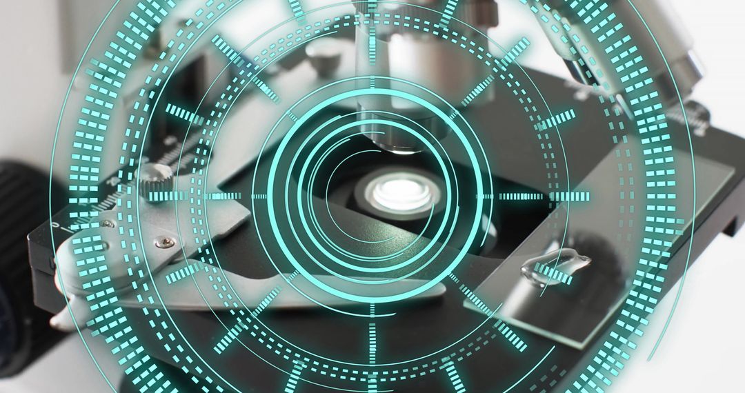 Futuristic Digital Interface with Laboratory Microscope